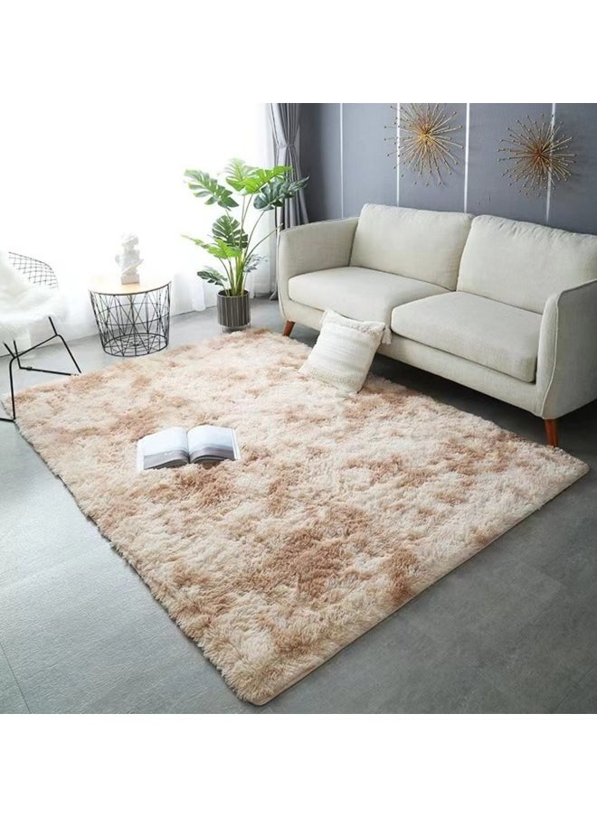 GGEROU - Area Rugs Living Room Super Fluffy Soft Touch Rug Thickened Washable Bottom Anti-Skid Large Area Rugs Indoor Modern Home Decor Floor Carper Camel - Image 1