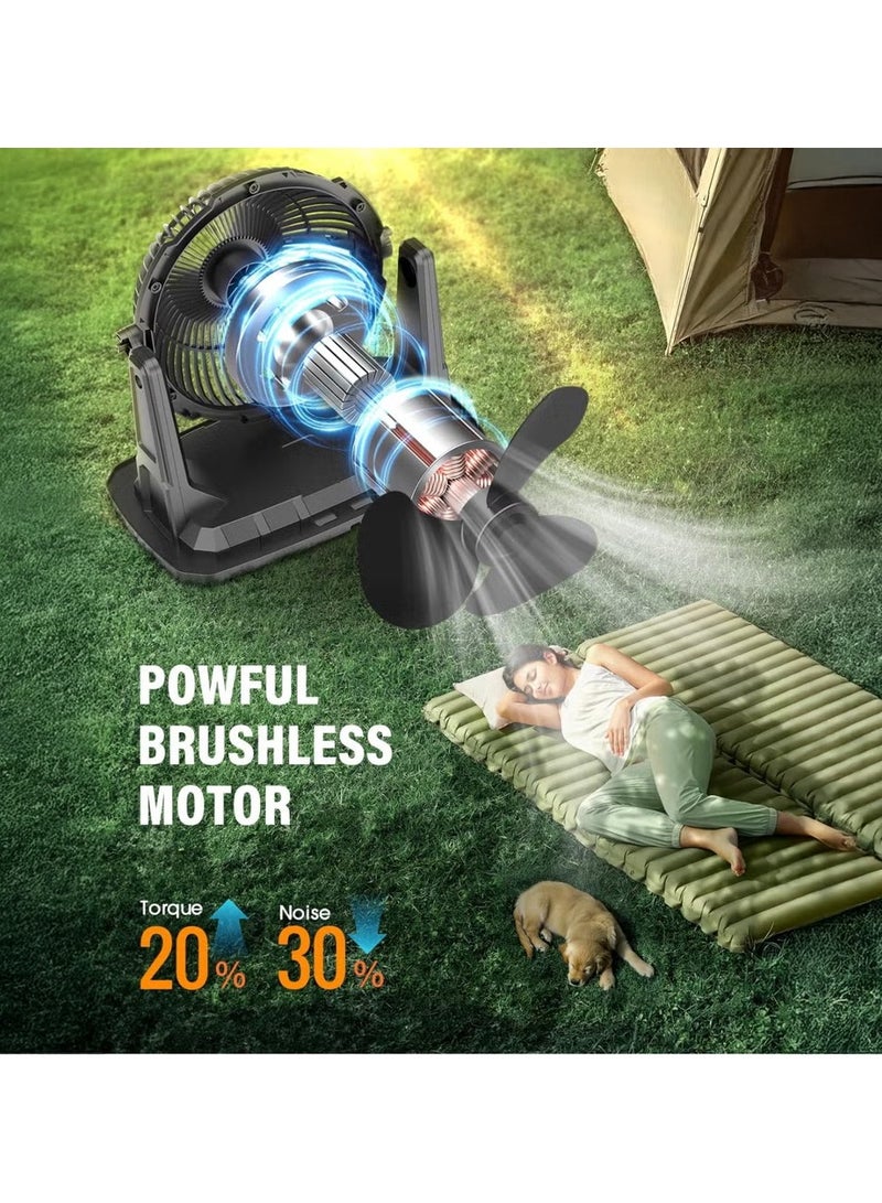 توبيز مروحة تبريد محمولة Toby’s A30 مع دلو 9 لتر، بطارية قابلة لإعادة الشحن 20000 مللي أمبير، محرك بدون فرش ثلاثي السرعات، وضباب تبريد مزدوج للاستخدام الداخلي والخارجي - Image 2