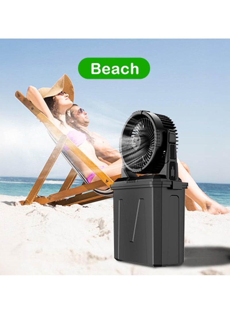 توبيز مروحة تبريد محمولة Toby’s A30 مع دلو 9 لتر، بطارية قابلة لإعادة الشحن 20000 مللي أمبير، محرك بدون فرش ثلاثي السرعات، وضباب تبريد مزدوج للاستخدام الداخلي والخارجي - Image 5