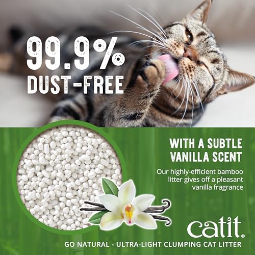 Catit Go Natural Ultra-Light Clumping Cat Litter, Bamboo Pellets, Dust-Free, Lightweight, Compostable, Vanilla Scent, Soft on Paws, Deodorizing, Eco-Friendly Litter 7.9lb - Image 4