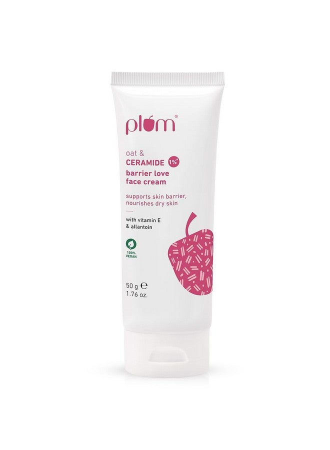 Plum Oat & 1% Ceramide Barrier Love Face Cream | Repairs, Strengthens & Maintains Skin Barrier | Moisturizer With Vitamin E & Allantoin | For Normal, Dry Skin | Women & Men | 50 G - Image 1