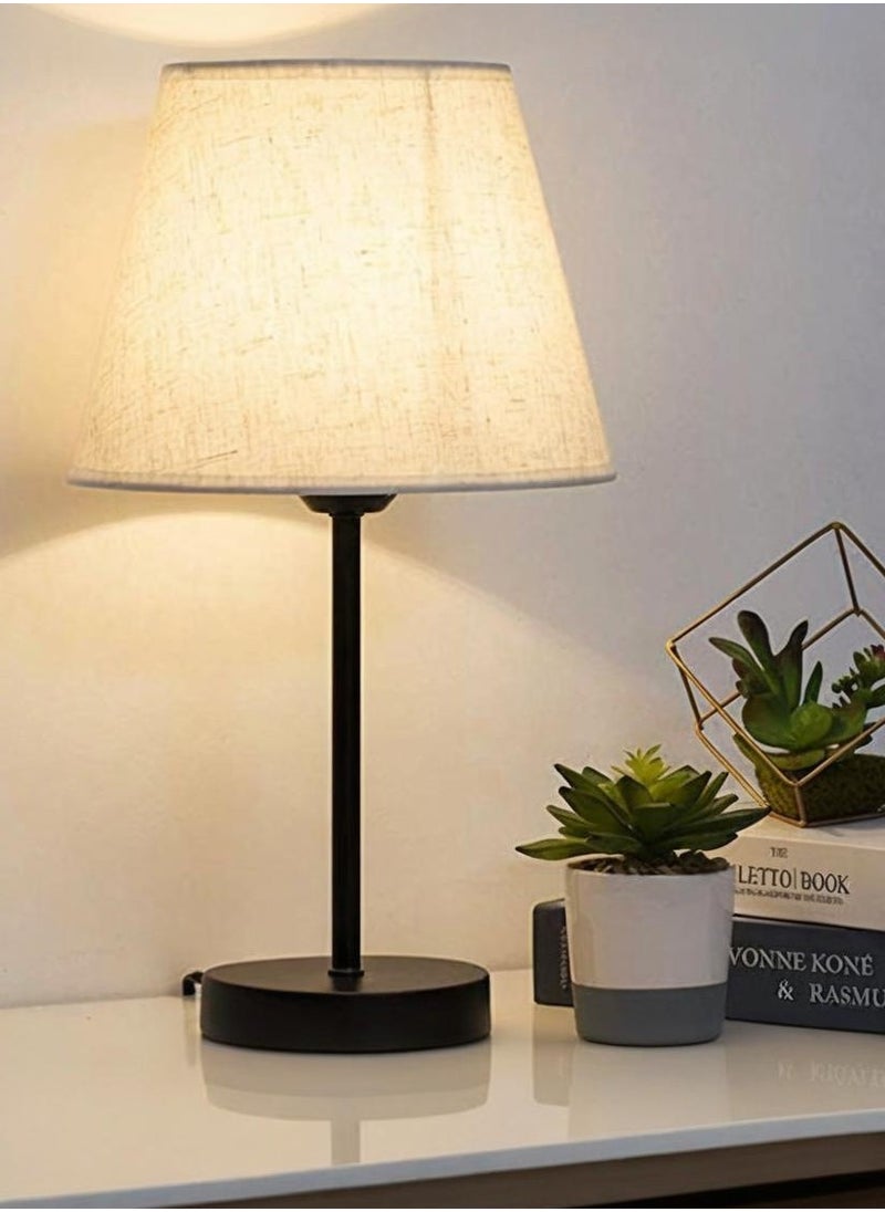 XiuWoo Nordic Retro Style Iron Cloth Cover Fabric Desk Lamp Bedroom Warm Hotel Room Study Decoration Bedside Table Lamp  - Image 1