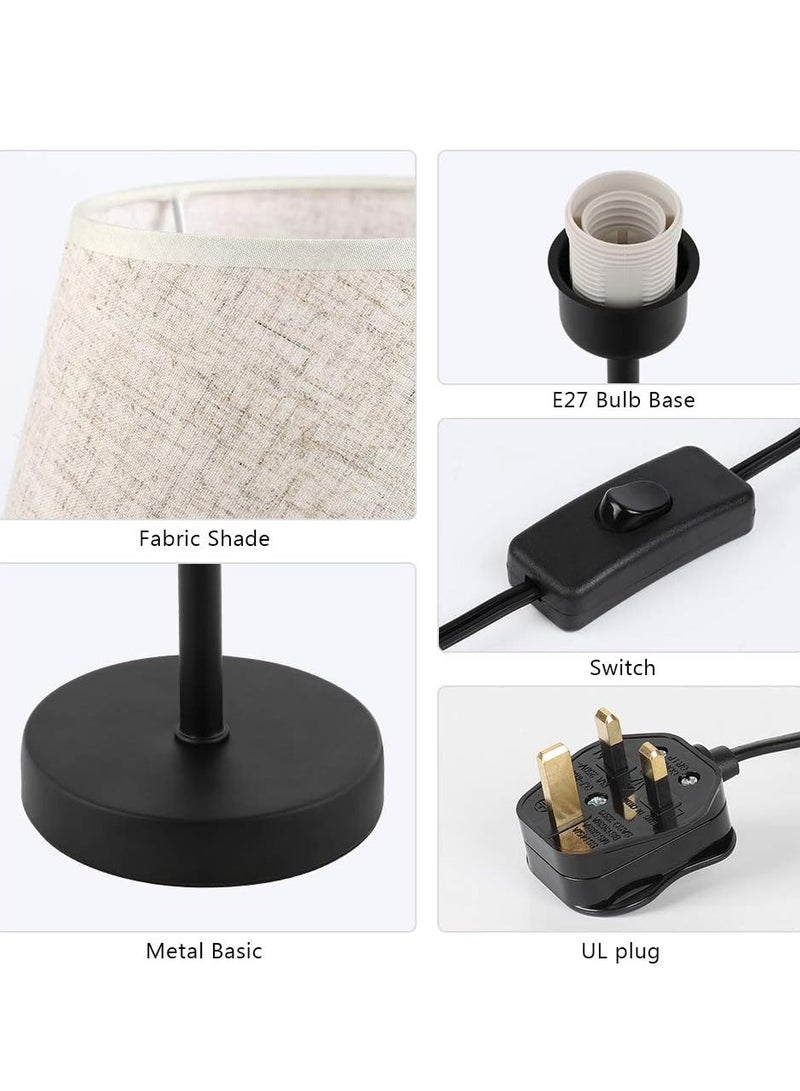 XiuWoo Nordic Retro Style Iron Cloth Cover Fabric Desk Lamp Bedroom Warm Hotel Room Study Decoration Bedside Table Lamp - Image 2