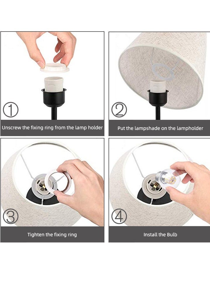 XiuWoo Nordic Retro Style Iron Cloth Cover Fabric Desk Lamp Bedroom Warm Hotel Room Study Decoration Bedside Table Lamp - Image 3