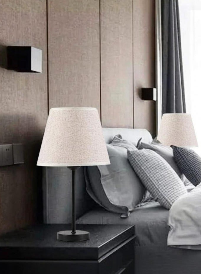 XiuWoo Nordic Retro Style Iron Cloth Cover Fabric Desk Lamp Bedroom Warm Hotel Room Study Decoration Bedside Table Lamp - Image 5