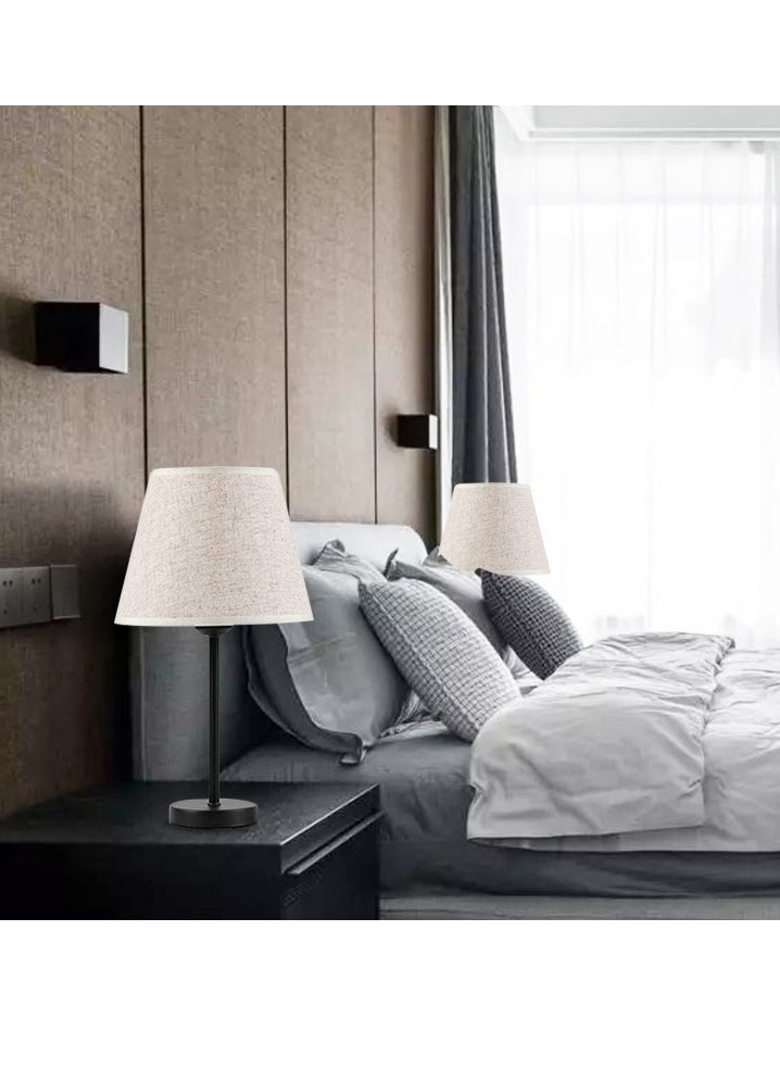 XiuWoo Nordic Retro Style Iron Cloth Cover Fabric Desk Lamp Bedroom Warm Hotel Room Study Decoration Bedside Table Lamp  - Image 2