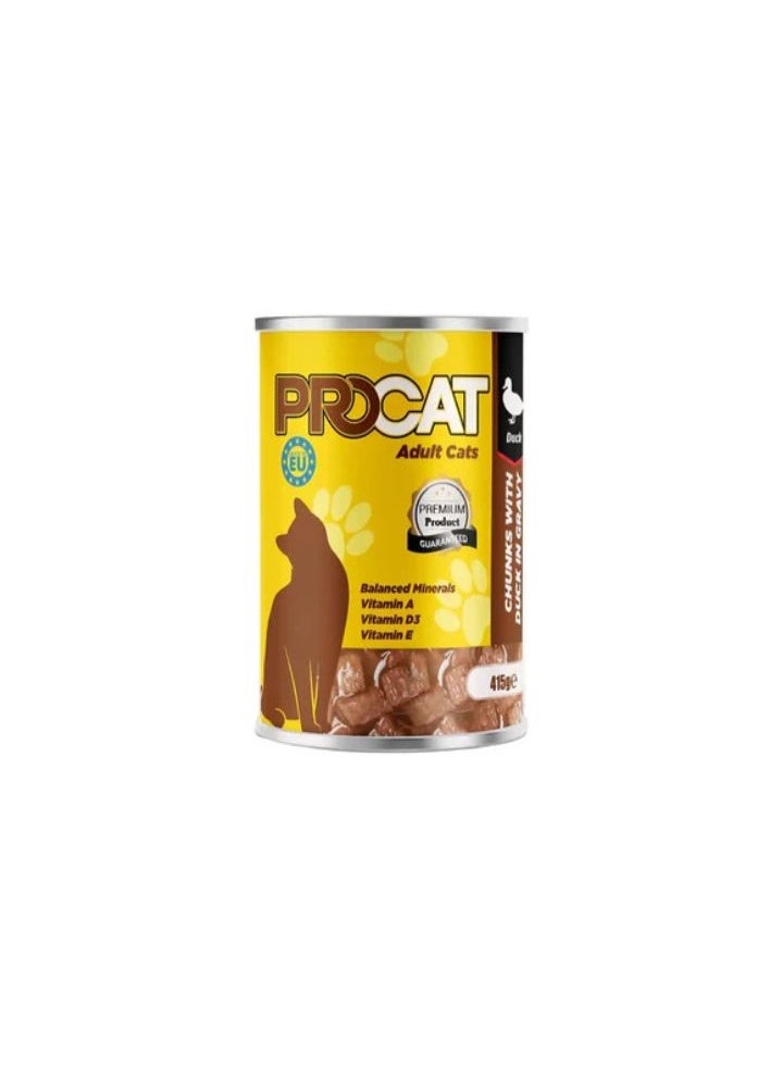 بروكات عرض بروكات كانز طعام رطب للقطط بنكهة البط 415 جرام 6 علبة - Image 2