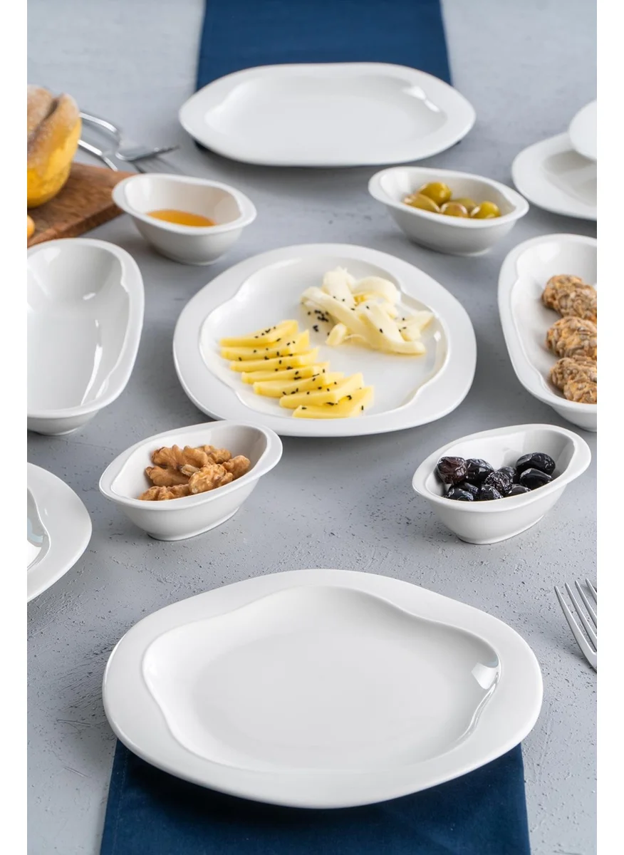 Acar Rowena 13 Piece Porcelain Breakfast Set for 6 People