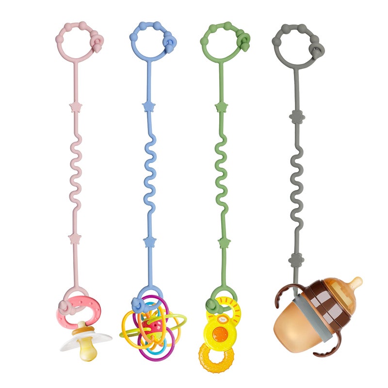 RTMOK Toy Straps for Baby,RTMOK Silicone Setpacifier Clip,Applies to Car Seat Toy,Teether Toy,High Chair,Stroller Accessories,Baby Toy Clips,Cribs,Rocking Chair - Image 1