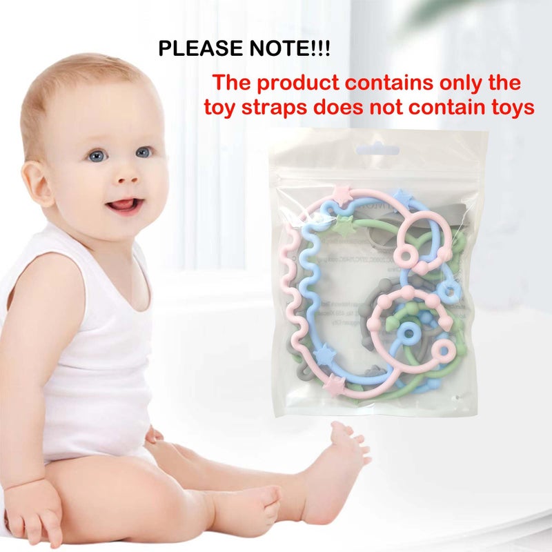 RTMOK Toy Straps for Baby,RTMOK Silicone Setpacifier Clip,Applies to Car Seat Toy,Teether Toy,High Chair,Stroller Accessories,Baby Toy Clips,Cribs,Rocking Chair - Image 3