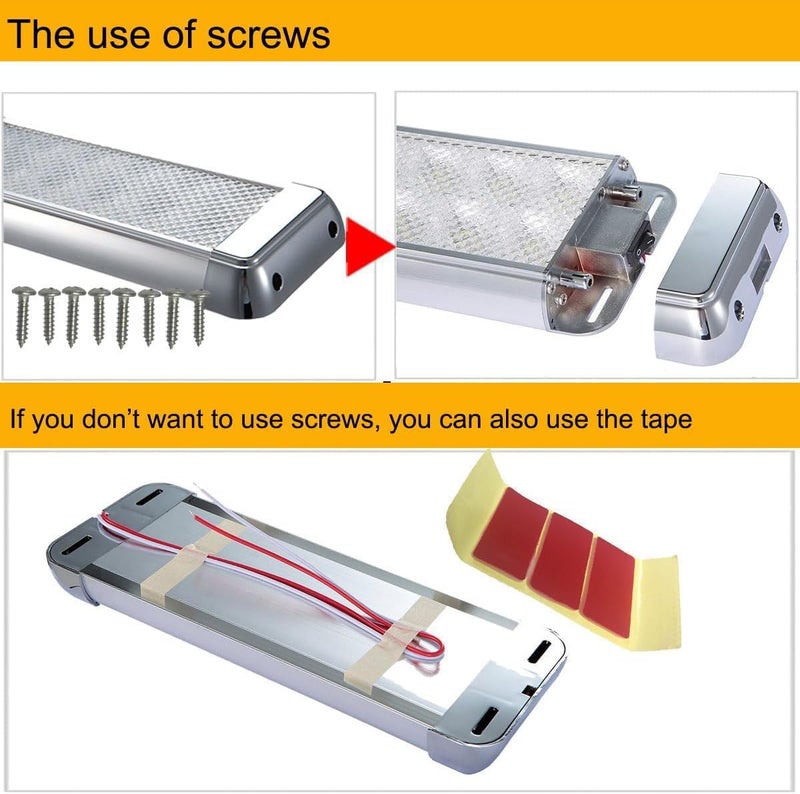 Lightronic LED Dome Light Fixture 10.3", High Light-Output Low Current Draw, 6000K Cool-White Wide Flood Beam, 12V/24V DC, On/Off Rocker Switch, Aluminum Housing for RV & Utility Vehicles, 1-Pack - Image 4
