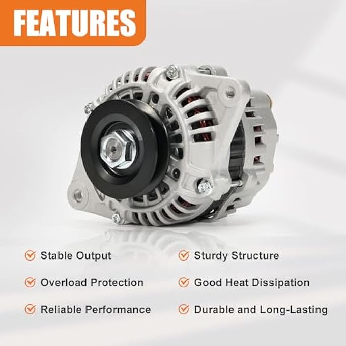 Dilomber Alternator (12V & 80A 1-Groove Pulley) Compatible with Caterpillar 236D, 242D, 246D, 257D, 259D, 262D, 277D, 279D, 287D, 289D #Replace 397-9953 23992N A5TA8277 1G398-64012 400-48201 - Image 3