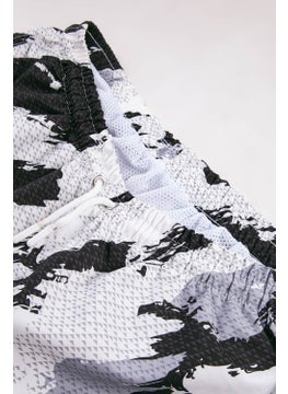 Gold Class Kidswear Partial Printed Water Repellent White Men's Swim Shorts  - Image 4