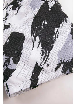 Gold Class Kidswear Partial Printed Water Repellent White Men's Swim Shorts  - Image 5