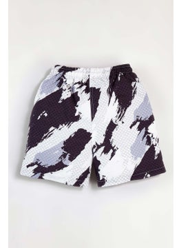 Gold Class Kidswear Partial Printed Water Repellent White Men's Swim Shorts  - Image 2