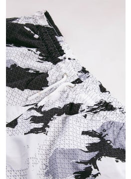 Gold Class Kidswear Partial Printed Water Repellent White Men's Swim Shorts  - Image 3