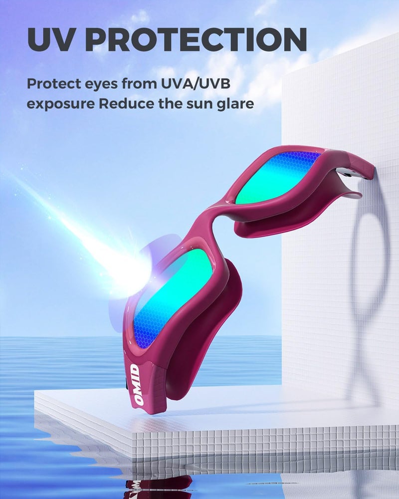 OMID Swim Goggles, P2 Polarized Swimming Goggles for Men Anti-fog Goggles Swimming for Adult Women - Image 4