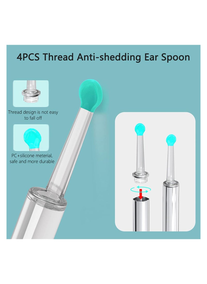 RATSAW Ear Cleaner Ear Wax Removal Tool WiFi Visible Wax Elimination Spoon with 4 Soft Ear Scoops Wireless Ear Endoscope 1296P HD with LED Light Black  - Image 4