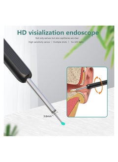 RATSAW Ear Cleaner Ear Wax Removal Tool WiFi Visible Wax Elimination Spoon with 4 Soft Ear Scoops Wireless Ear Endoscope 1296P HD with LED Light Black  - Image 2