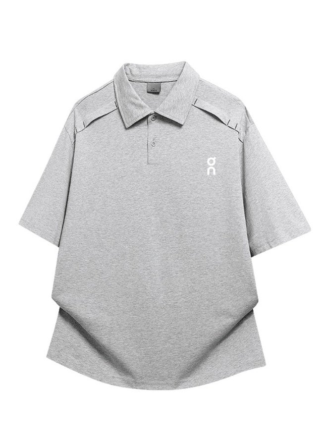 اون راننج On Running Shoulder Pressing Polo Shirt 100% cotton loose outdoor casual short-sleeved couple shirt for men and women - Image 3