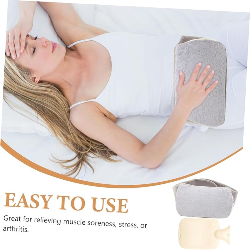 Valiclud وسادة تدفئة سميكة مخملية مع دعم للخصر لتخفيف آلام العضلات العلاج بالبرودة رمادي - Image 5