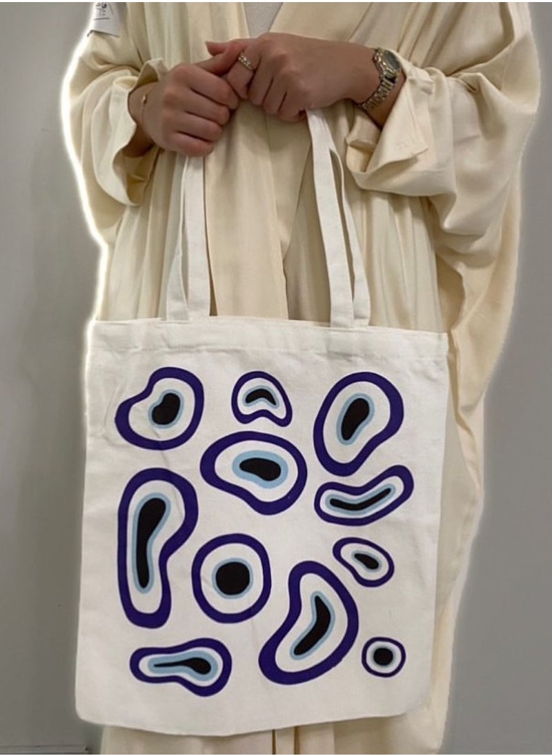 Bright Stone Evil Eye Cotton Tote Bag - Unisex 