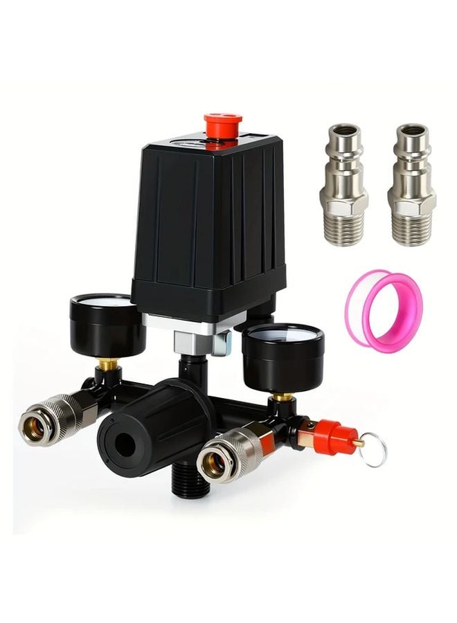1 Piece Air Compressor Pressure Switch Regulator Control Button Manifold - Image 3