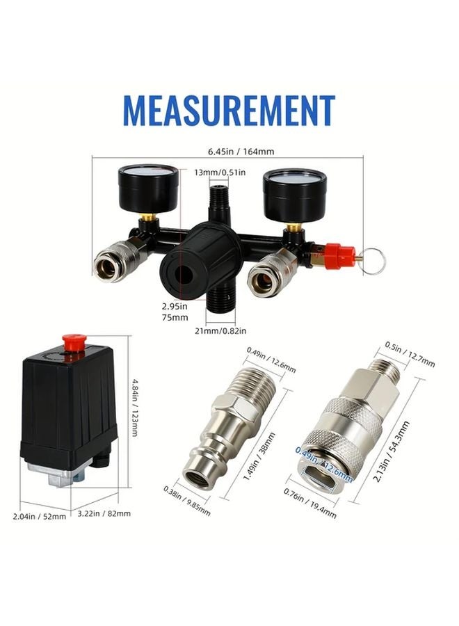 1 Piece Air Compressor Pressure Switch Regulator Control Button Manifold - Image 5