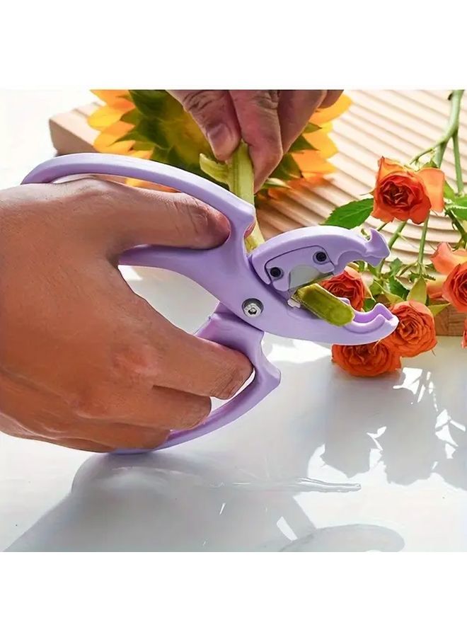 Purple 2 in 1 Flower Shears with Ergonomic Non Slip Handles for Gardening Pruning and Lawn Care - Image 3