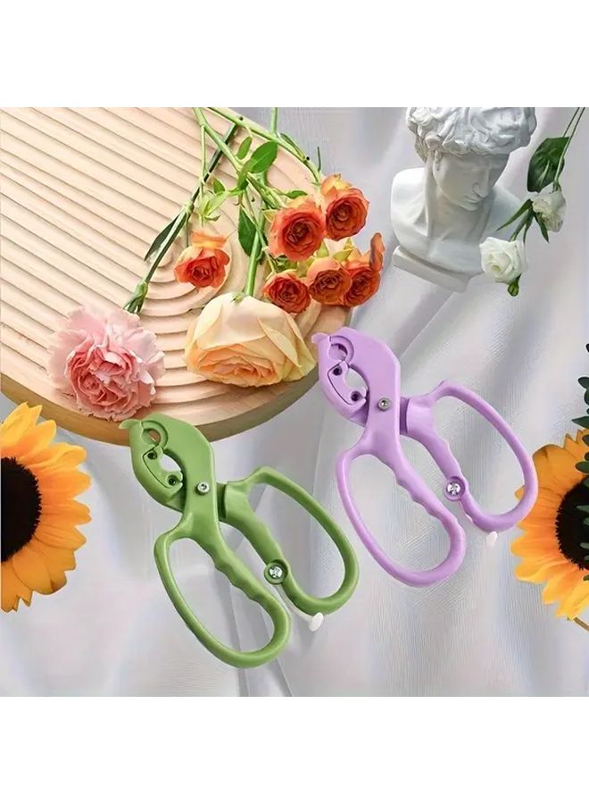 Purple 2 in 1 Flower Shears with Ergonomic Non Slip Handles for Gardening Pruning and Lawn Care - Image 4