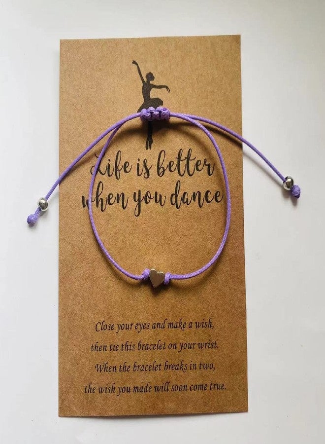 Lemua Dance Gifts Purple Ballet Dance Bracelet Jewelry with Card Dancer Dance Teacher Bracelet Dancer Gifts - Image 3