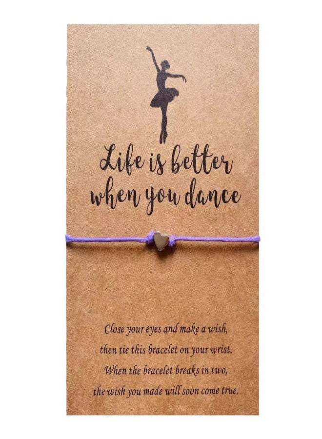 Lemua Dance Gifts Purple Ballet Dance Bracelet Jewelry with Card Dancer Dance Teacher Bracelet Dancer Gifts - Image 2
