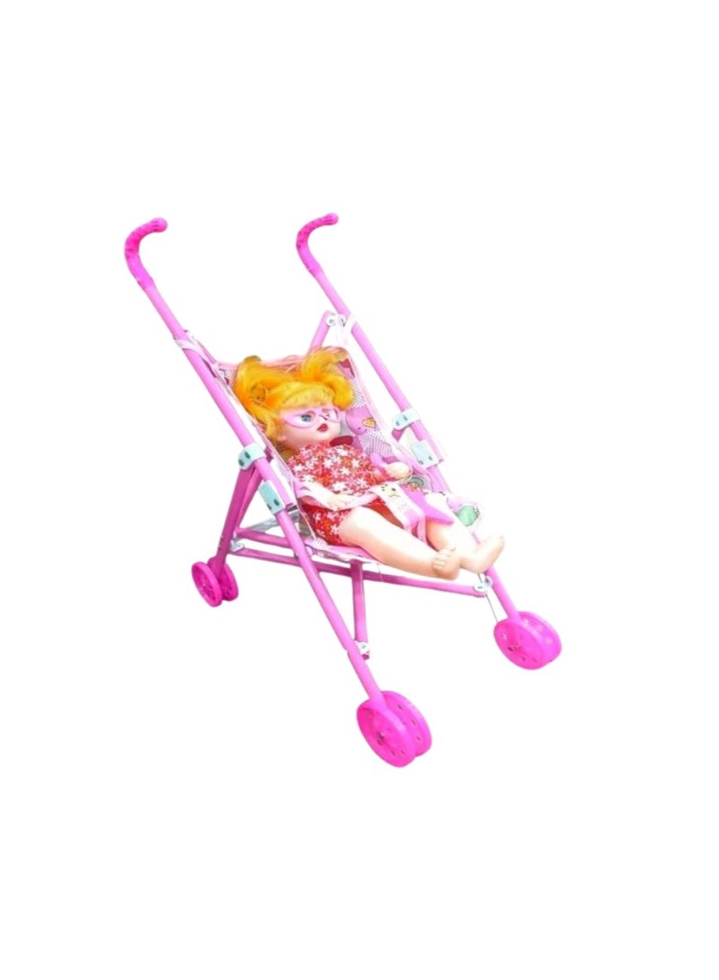 Mini Stroller With Doll Set  - Image 1