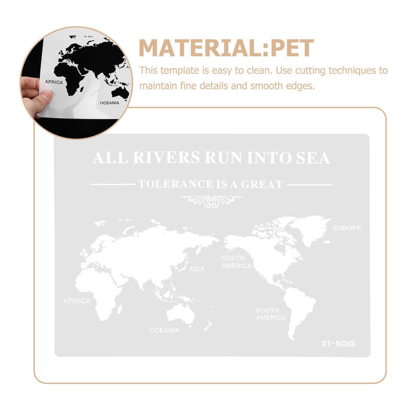 World Map Cake Stencil Plastic Embossing Template For Baking Decorating And Icing - Image 4