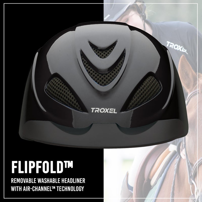Troxel Liberty Ultralight Horse Riding Helmet, Low-Profile Adjustable Design, Safety Horseback Riding Gear, Medium (7 - 7-1/4), Black - Image 3