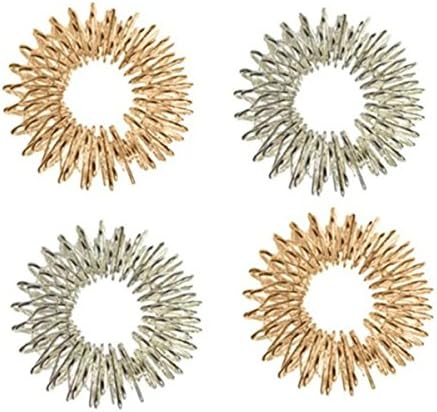 Artibetter 5pcs Finger Massage Rings Chinese Medicine Massage Rings (Silver+Golden)