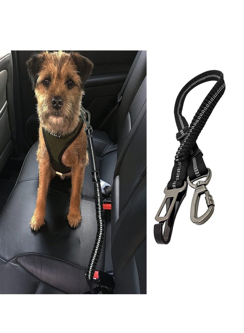 KASTWAVE Dog Seat Belt Adjustable Dog Seatbelt for Car Pet Puppy Safety Leash Leads Reflective Bungee Dog Car Seatbelt with Hook and Buckle Connect Dog Harness in Vehicle Travel Daily Use - Image 1