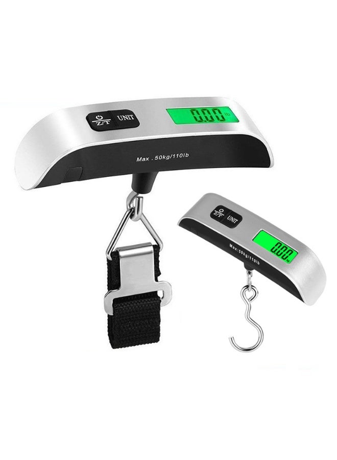Digital Luggage Scale with LCD Display, Portable Handheld Baggage Weighing Scale with Strap for Suitcases and Travel Bags, Black/Silver - Image 5