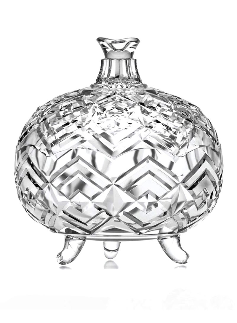 Glass Candy Dish with Lid | Clear Crystal Candy Jar with Lid | Decorative Candy Jar for Candy Buffet, Covered Candy Dish for Office Desk  - Image 1