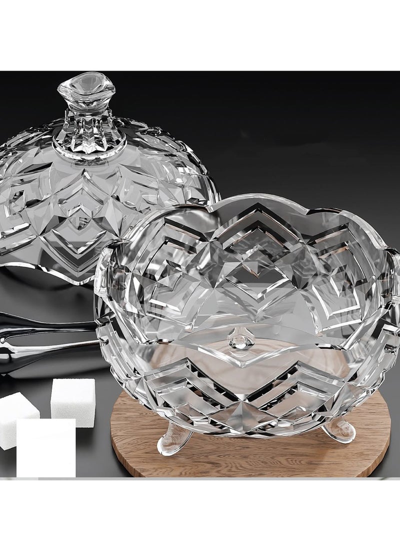 Glass Candy Dish with Lid | Clear Crystal Candy Jar with Lid | Decorative Candy Jar for Candy Buffet, Covered Candy Dish for Office Desk  - Image 3