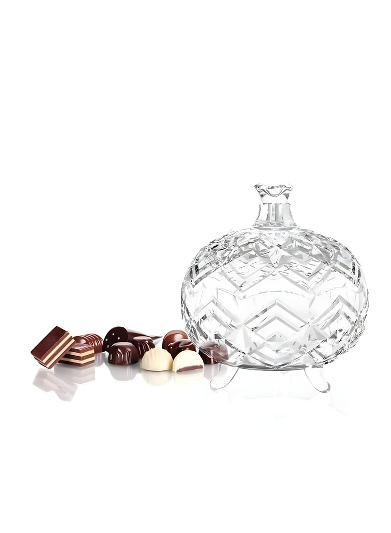 Glass Candy Dish with Lid | Clear Crystal Candy Jar with Lid | Decorative Candy Jar for Candy Buffet, Covered Candy Dish for Office Desk  - Image 4