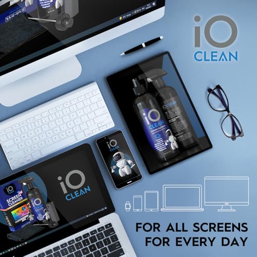 iO CLEAN Eyeglass Lens Cleaner (3.38oz+3.38oz+2cloths) – Kit for Glasses, Screens, Camera, Laptops, Touchscreens, Computer Monitors, Other Electronics – 2 Microfiber Cloths Inluded - Image 4