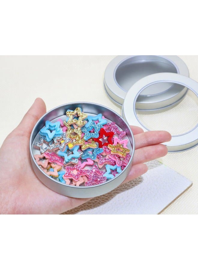Mini Skater 3.65 ounce Metal Round Tins with Clear Top Window Lid Empty Containers for Storing Homemade Salve Lotions Balms Candle DIY Crafts Project, Pack of 2 - Image 3