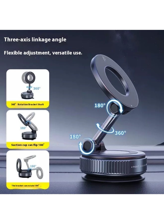 حامل هاتف مغناطيسي جديد، دوارة 360 درجة قابلة للطي، تثبيت بفراغ للسيارة، قوة مغناطيسية عالية آمن وثابت - Image 2