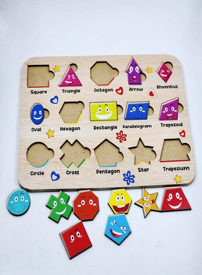 CUBIX3D Wooden Learning Puzzle Board for Kids | Educational Peg Puzzle Toy for Toddlers & Preschool Children | Alphabet, Shapes & Animal Learning Boards (Shape Puzzle) - Image 5