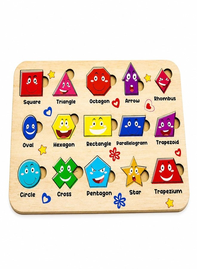 CUBIX3D Wooden Learning Puzzle Board for Kids | Educational Peg Puzzle Toy for Toddlers & Preschool Children | Alphabet, Shapes & Animal Learning Boards (Shape Puzzle) - Image 1