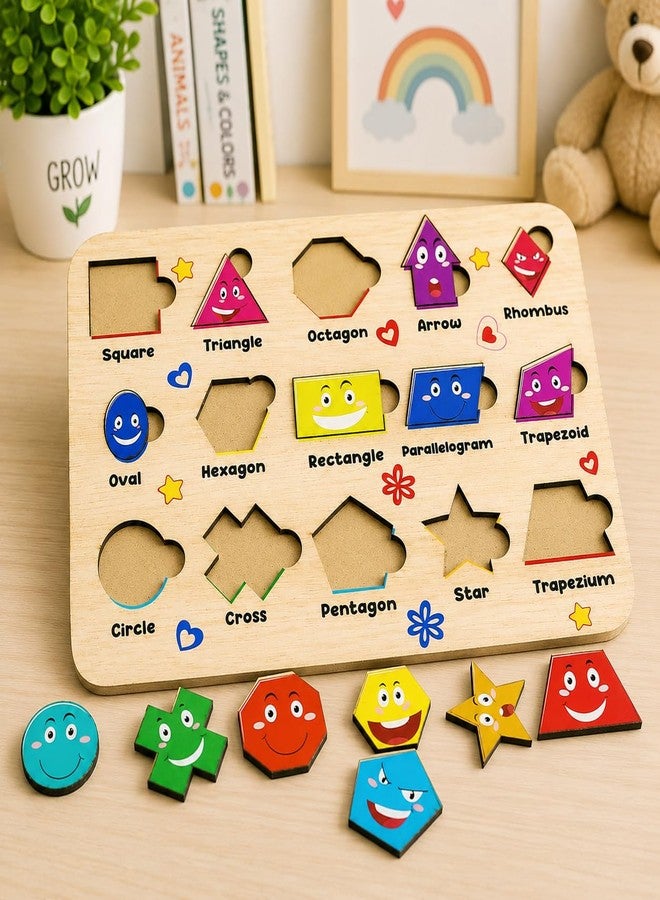 CUBIX3D Wooden Learning Puzzle Board for Kids | Educational Peg Puzzle Toy for Toddlers & Preschool Children | Alphabet, Shapes & Animal Learning Boards (Shape Puzzle) - Image 3