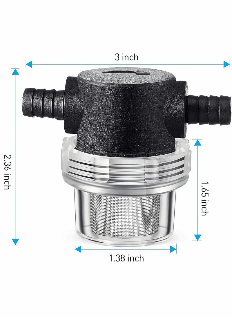 SYOSI 1/2 Inches Water Pump Strainer, Compatible with 3/8 Inches Hose Barb In-Line Strainer Twist-On Pipe Sprayer Filter, for Water Pump 12V DC 80 PSI RV Camper Marine Boat Lawn (1)  - Image 3