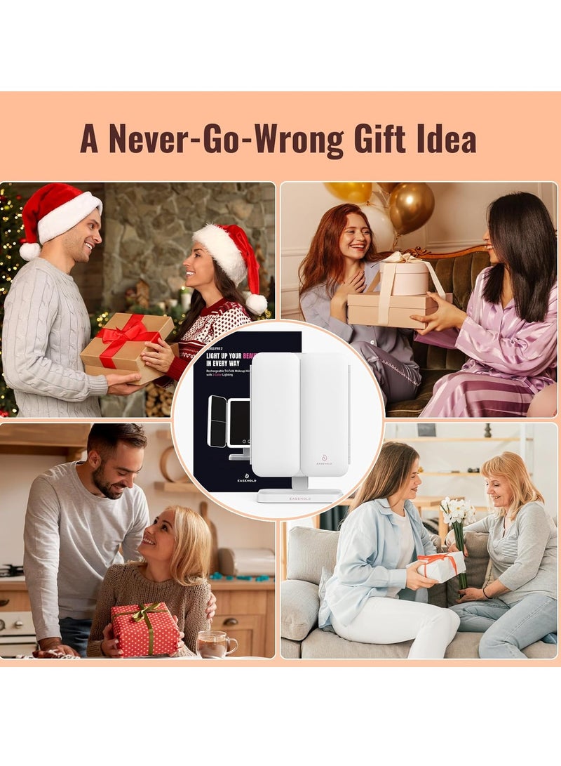 TIGER Makeup Mirror with Lights – Rechargeable Lighted Vanity Mirror with 116 LEDs, 1X/2X/3X Magnification, 3-Color LED Settings, Adjustable Brightness & Angle, 5000mAh Battery for Professional Makeup & Skincare  - Image 3