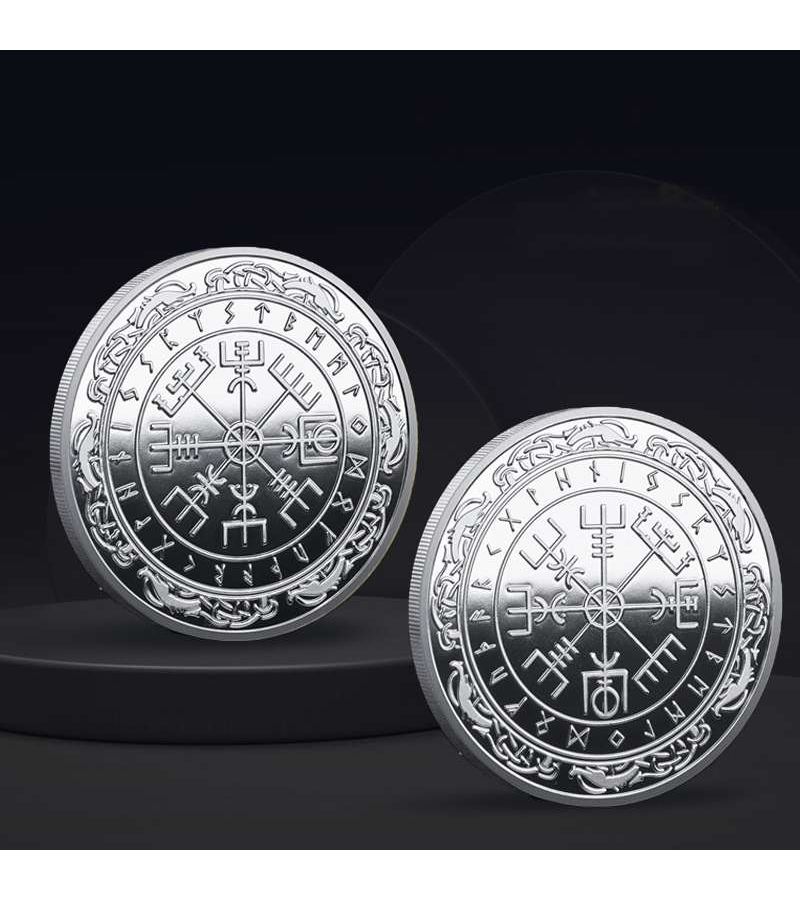 3D Viking Pirate Coin Silvery Commemorative Souvenir Magic Array 3 Pcs - Image 3